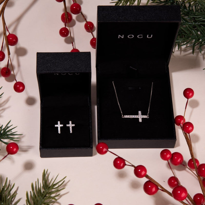 Gesegnet | 925er Sterlingsilber | Halskette mit Kristallkreuz und Unendlichkeitsverschluss