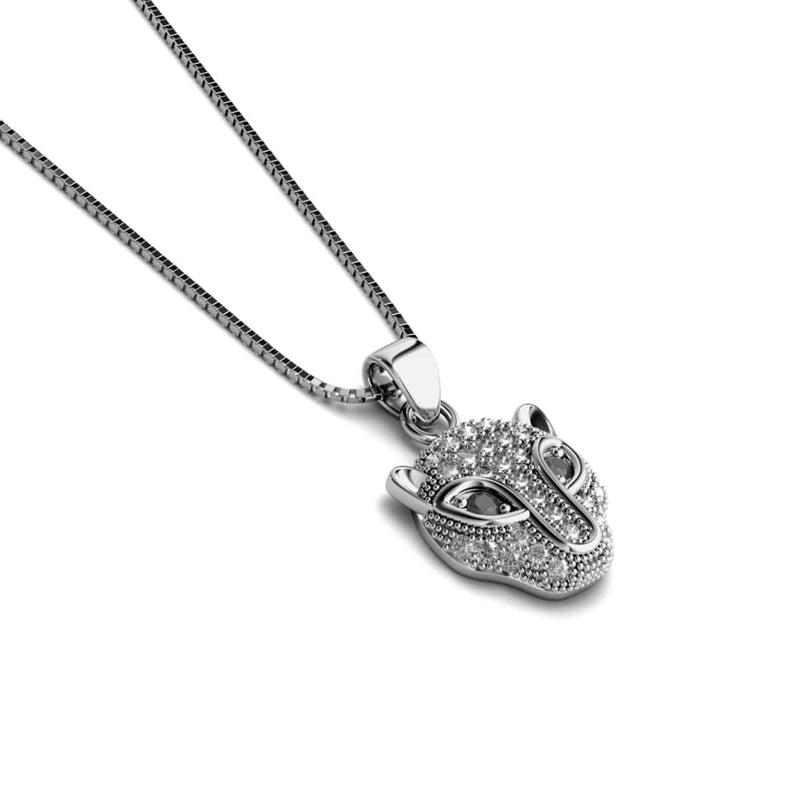 Wild | 925 Sterling Silber | Halskette mit Kristallkatze und Unendlichkeitsverschluss