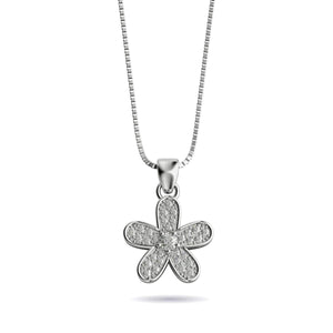 Flower Power | 925 Sterling Silber | Halskette mit Kristall-Unendlichkeitsverschluss
