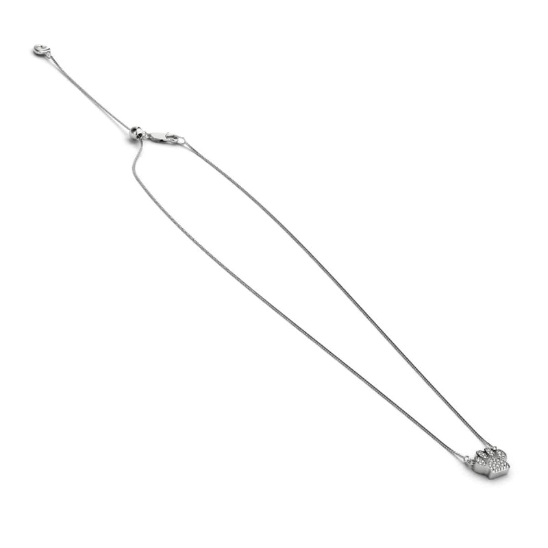 Pfote | 925 Sterling Silber | Halskette mit Kristall-Welpen-Print und Unendlichkeitsverschluss