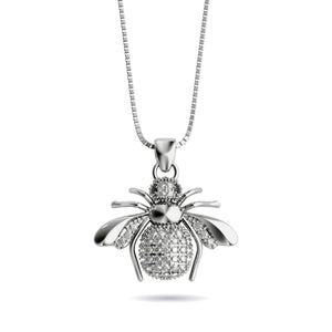 Königin | 925 Sterling Silber | Halskette mit Kristall-Honigbiene und Unendlichkeitsverschluss