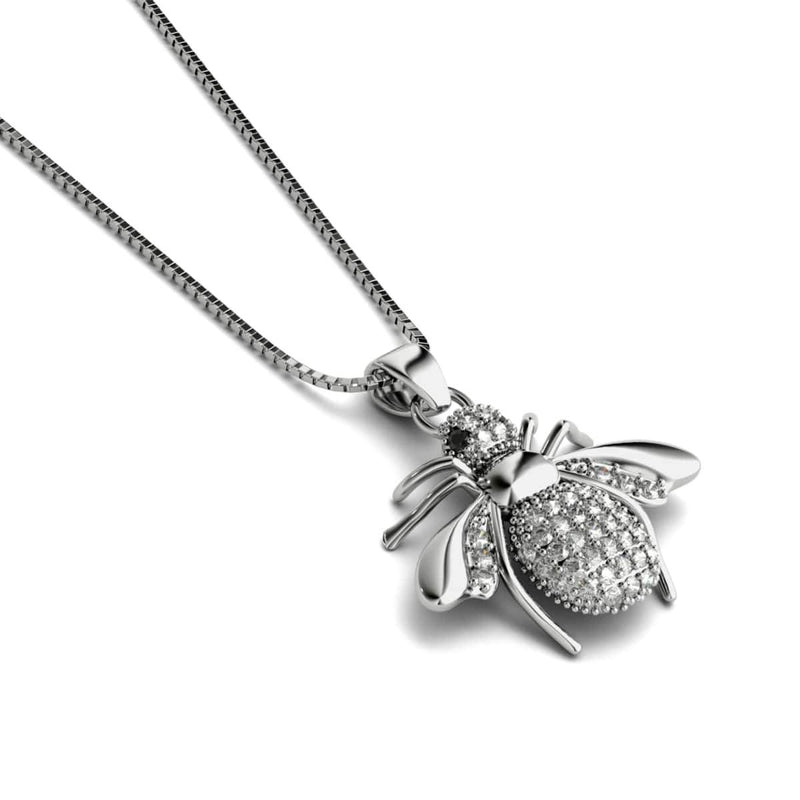 Königin | 925 Sterling Silber | Halskette mit Kristall-Honigbiene und Unendlichkeitsverschluss