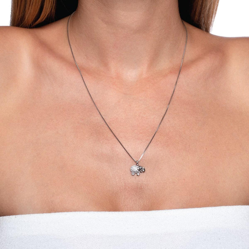 Heiligtum | 925 Sterling Silber | Kristall Elefant Unendlichkeitsverschluss Halskette