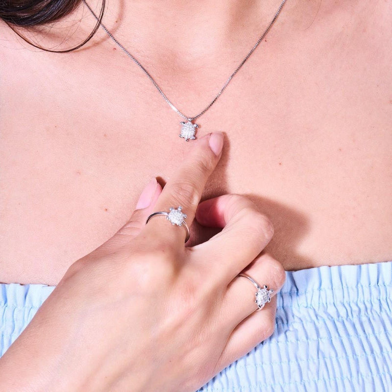 Tortuga | 925 Sterling Silber | Halskette mit Meeresschildkröte-Unendlichkeitsverschluss