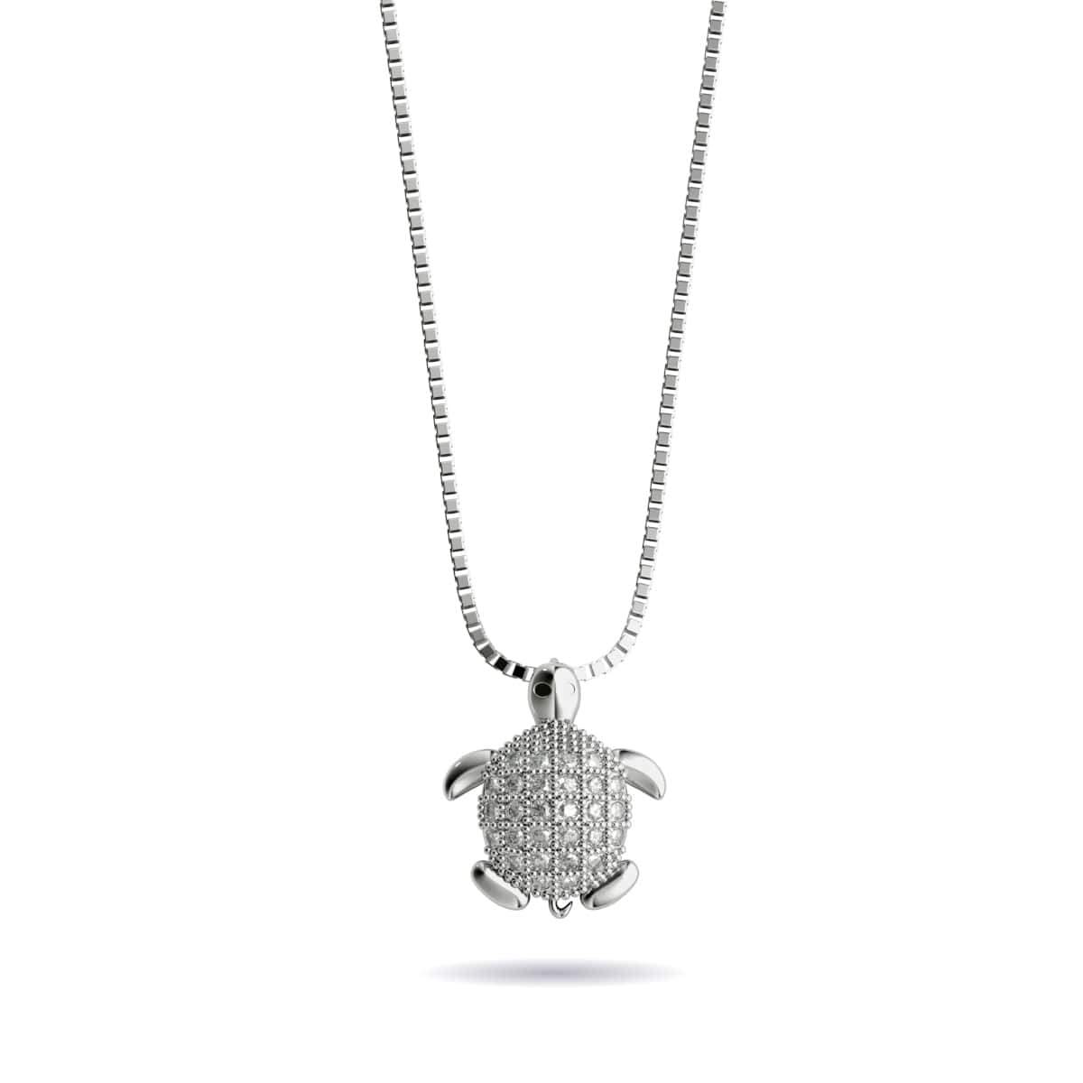 Tortuga | 925 Sterling Silber | Halskette mit Meeresschildkröte-Unendlichkeitsverschluss