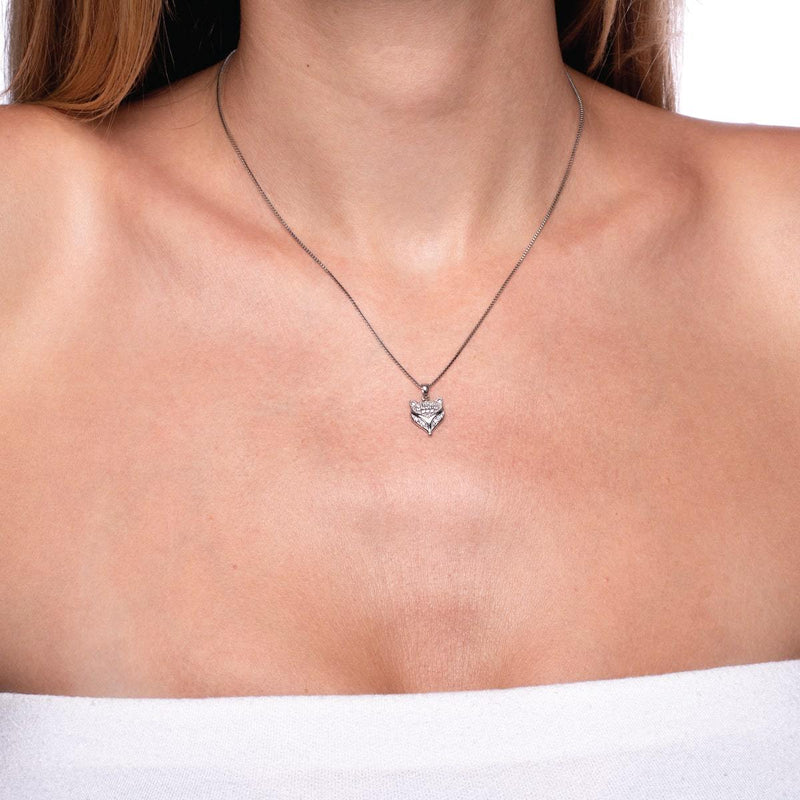 Füchsin | 925 Sterling Silber | Halskette mit Kristallfuchs-Unendlichkeitsverschluss