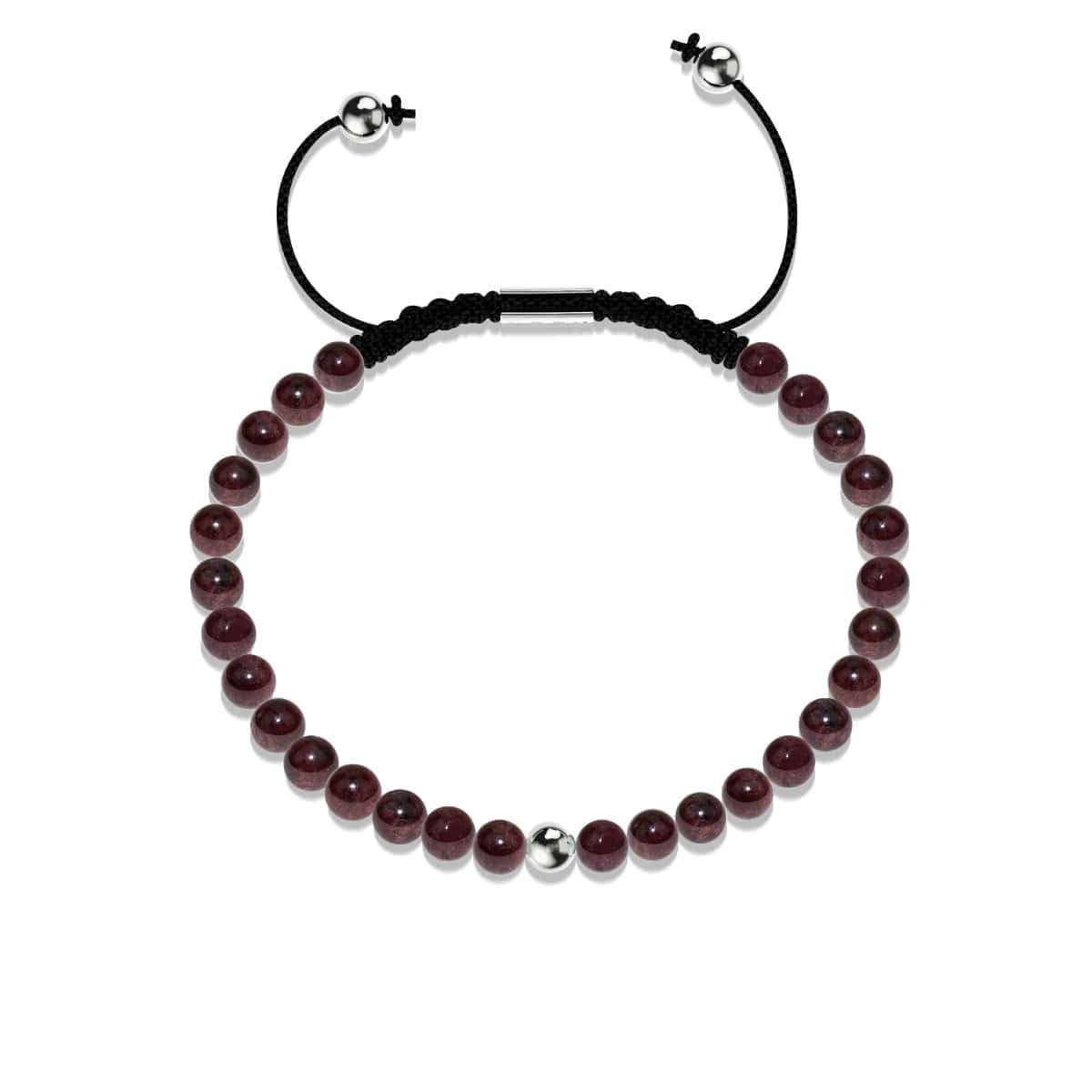 Karneol | 925er Sterlingsilber | Makramee-Armband mit Fokus-Edelstein