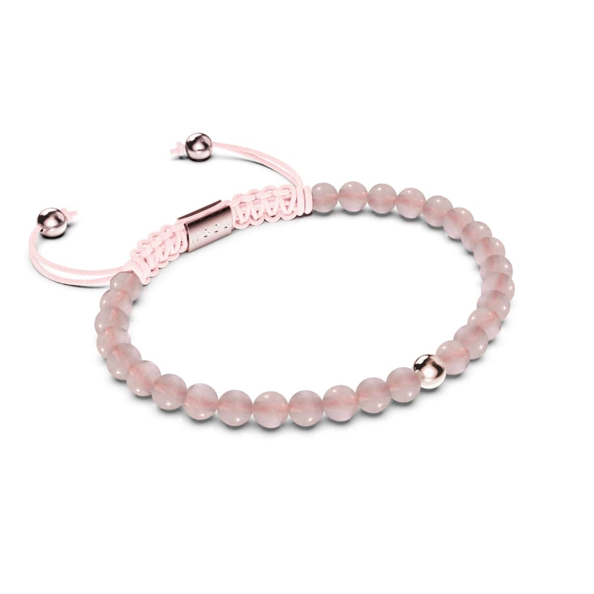 Rosenquarz | Roségold Vermeil | Fokus Edelstein Makramee Armband