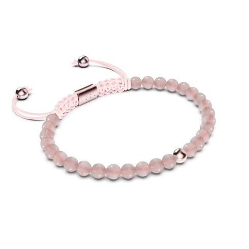 Rosenquarz | Roségold Vermeil | Fokus Edelstein Makramee Armband