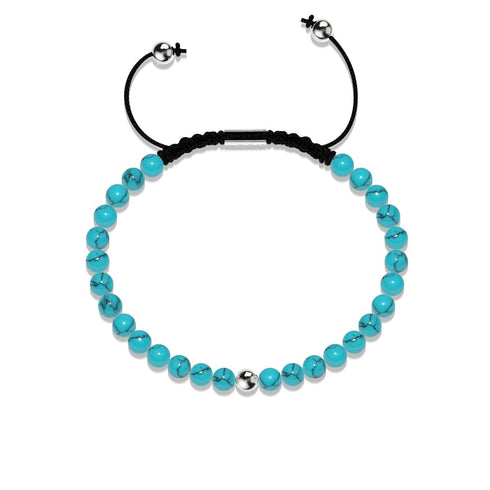 Türkis | 925er Sterlingsilber | Makramee-Armband mit Fokus-Edelstein
