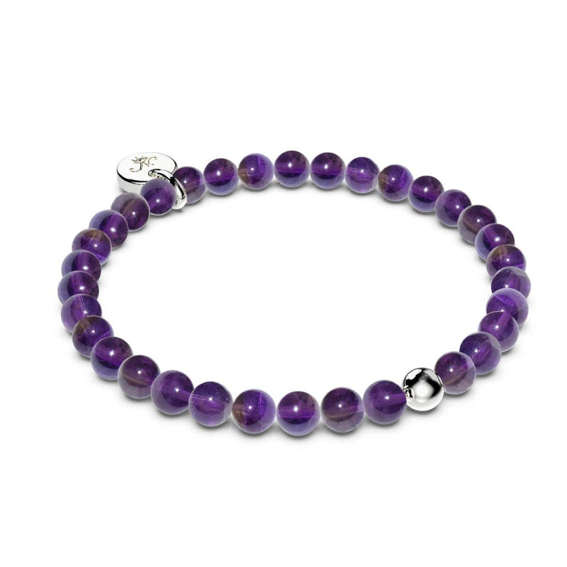 Amethyst | 925er Sterlingsilber | Heilstein-Perlenarmband