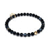 Schwarzer Linienachat | 925er Sterlinggold Vermeil | Heilsteinperlenarmband