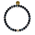 Schwarzer Linienachat | 925er Sterlinggold Vermeil | Heilsteinperlenarmband