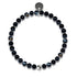 Schwarzer Linienachat | 925er Sterlingsilber | Heilsteinperlenarmband