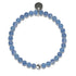 Blauer Aventurin | 925er Sterlingsilber | Heilstein-Perlenarmband