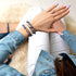 Blauer Aventurin | 925er Sterlingsilber | Heilstein-Perlenarmband