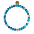 Blauer Linien-Achat | 925er Sterling-Gold-Vermeil | Heilendes Edelstein-Perlenarmband