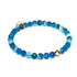 Blauer Linien-Achat | 925er Sterling-Gold-Vermeil | Heilendes Edelstein-Perlenarmband