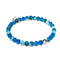 Blauer Linien-Achat | 925er Sterlingsilber | Heilendes Edelsteinperlenarmband