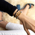 Blauer Sandstein | 925er Sterlinggold Vermeil | Heilsteinperlenarmband