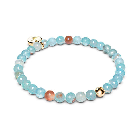 Drachenkornachat | 925er Sterlinggold Vermeil | Heilsteinperlenarmband