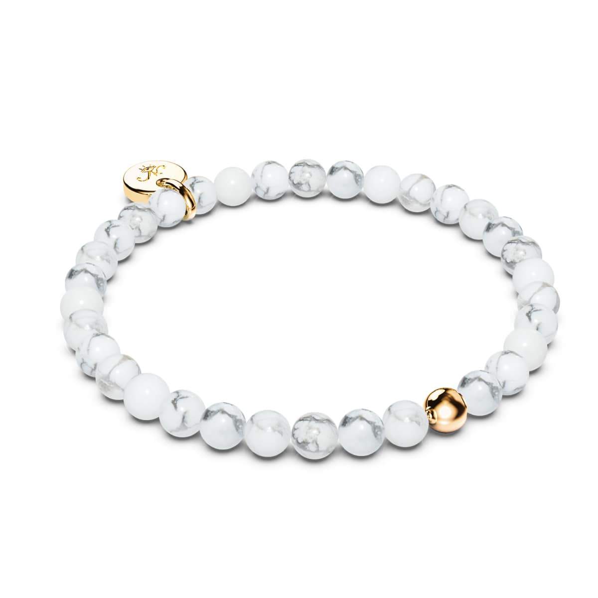Howlith | 925er Sterlinggold Vermeil | Heilsteinperlenarmband