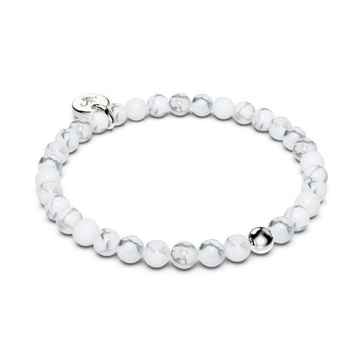 Howlith | 925er Sterlingsilber | Armband mit heilenden Edelsteinperlen
