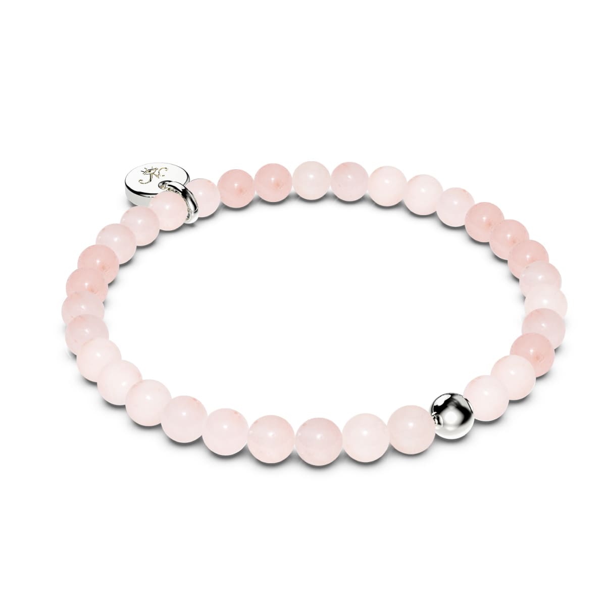 Rosa Aventurin | 925er Sterlingsilber | Heilstein-Perlenarmband