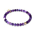 Lila Linien-Achat | 925er Sterling-Gold-Vermeil | Heilendes Edelstein-Perlenarmband