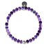 Lila Linien-Achat | 925er Sterlingsilber | Heilstein-Perlenarmband