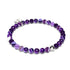 Lila Linien-Achat | 925er Sterlingsilber | Heilstein-Perlenarmband