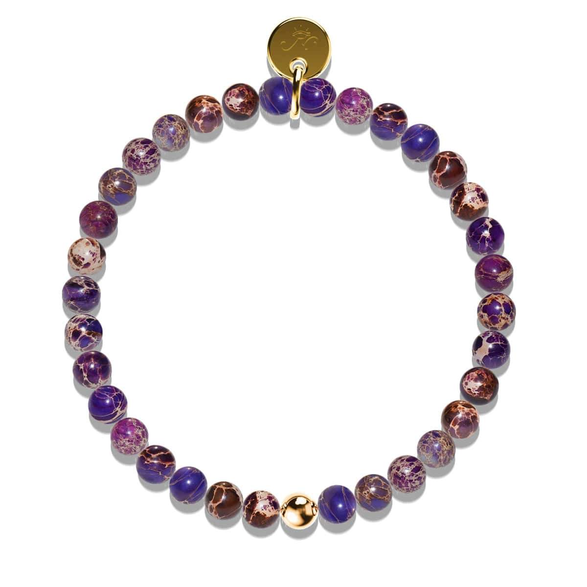 Lila Regalit | 925er Sterlinggold Vermeil | Heilsteinperlenarmband