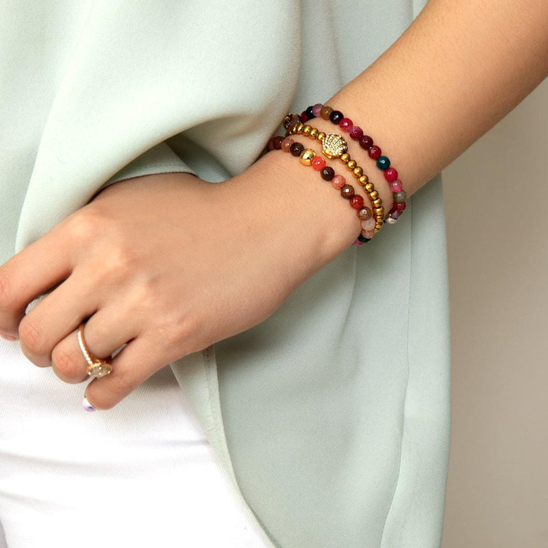 Regenbogenachat | 925er Sterlingsilber | Heilsteinperlenarmband
