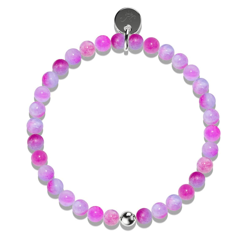 Regenbogen-Jade | 925er Sterlingsilber | Armband mit heilenden Edelsteinperlen
