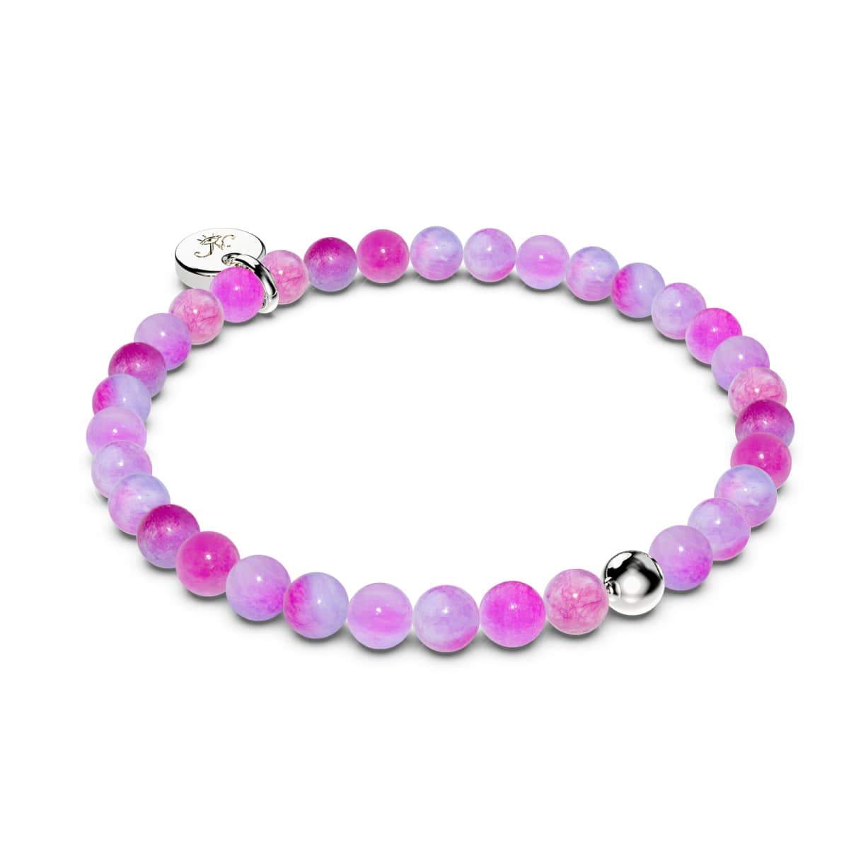 Regenbogen-Jade | 925er Sterlingsilber | Armband mit heilenden Edelsteinperlen