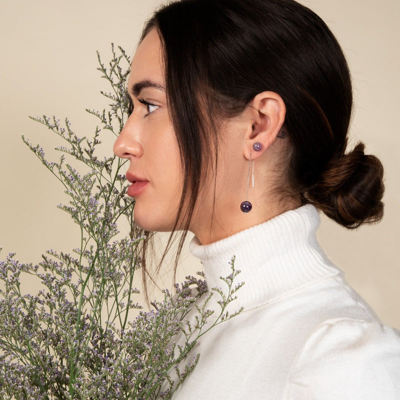 Amethyst | 925er Sterlingsilber | Edelstein-Ohrstecker