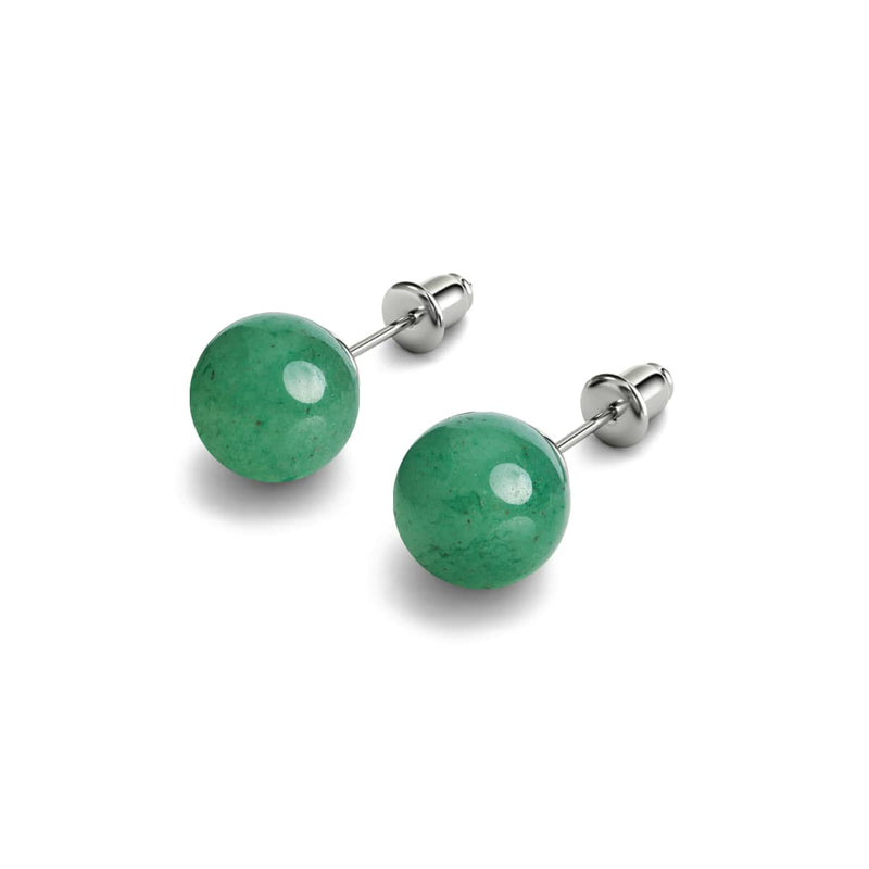 Grüne Jade | 925er Sterlingsilber | Edelstein-Ohrstecker