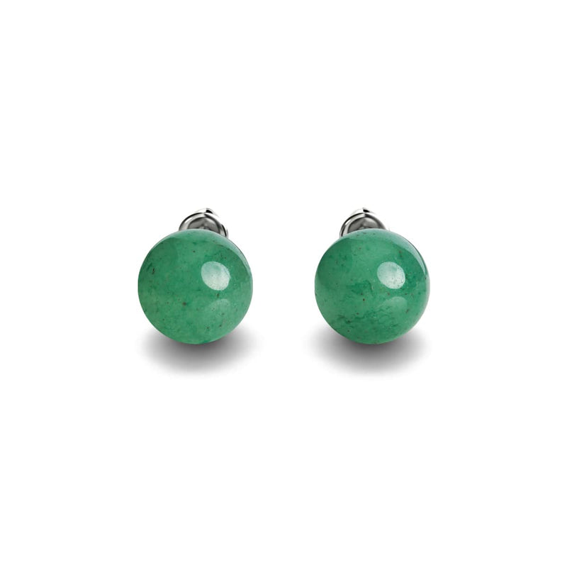 Grüne Jade | 925er Sterlingsilber | Edelstein-Ohrstecker