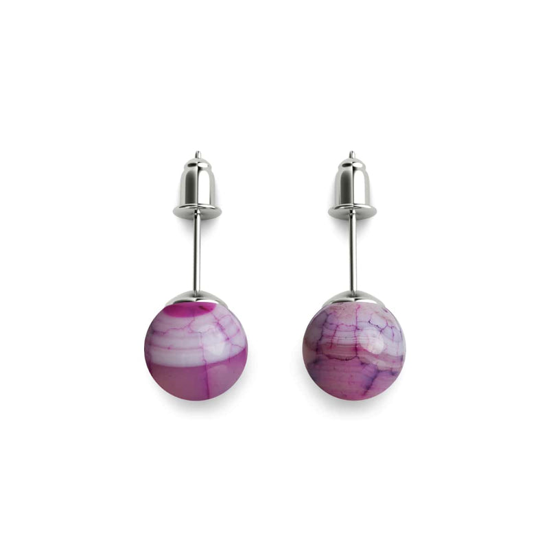 Maulbeer-Achat | 925er Sterlingsilber | Edelstein-Ohrstecker