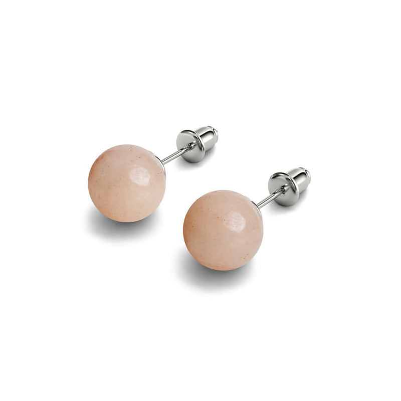 Rosa Aventurin | 925er Sterlingsilber | Edelstein-Ohrstecker