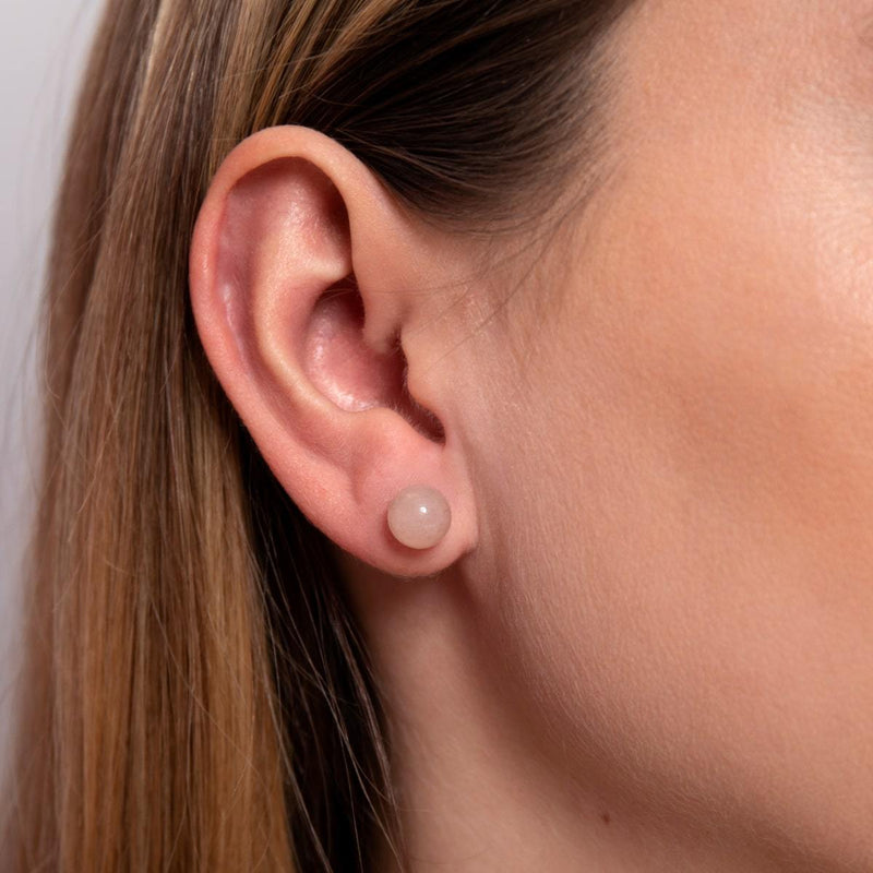 Rosa Aventurin | 925er Sterlingsilber | Edelstein-Ohrstecker