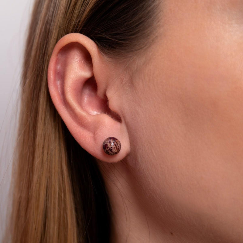 Lila Regalit | 925er Sterlingsilber | Edelstein-Ohrstecker