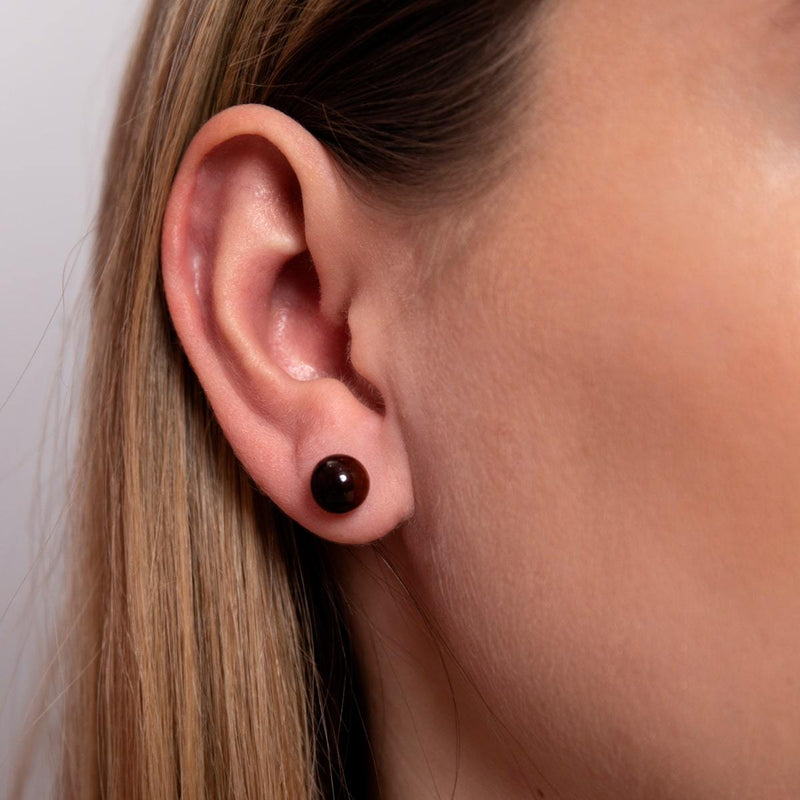 Roter Tigerauge | 925er Sterlingsilber | Edelstein-Ohrstecker