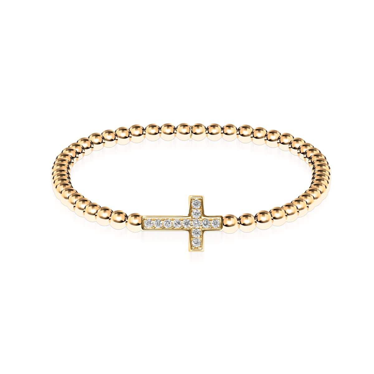 Gesegnet | Gold Vermeil | CZ Diamant Kreuz Armband