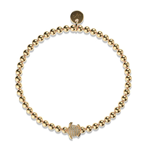 Tortuga | 925 Sterling Gold Vermeil | CZ Diamant Meeresschildkröten Armband