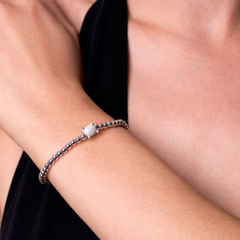 Tortuga | 925 Sterling Silber | CZ Diamant Meeresschildkröten Armband