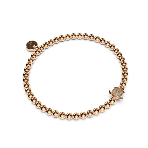 Tortuga | 925er Sterlingsilber Roségold Vermeil | CZ-Diamant-Meeresschildkröten-Armband