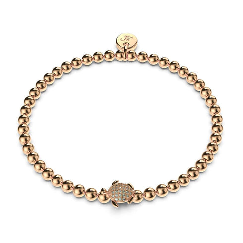 Tortuga | 925er Sterlingsilber Roségold Vermeil | CZ-Diamant-Meeresschildkröten-Armband