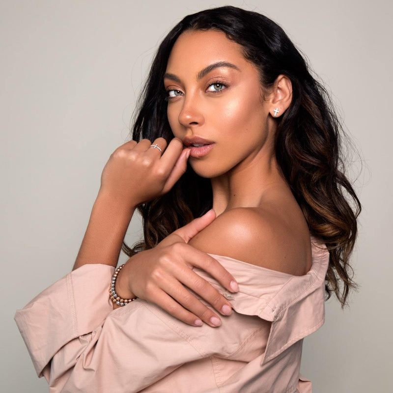 Gesegnet | 925er Sterlingsilber | CZ-Diamant-Kreuz-Ohrringe