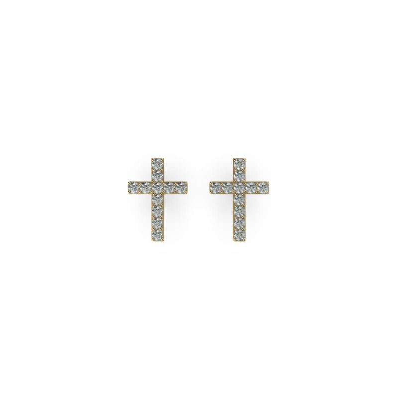 Gesegnet | Gold Vermeil | CZ Diamant Kreuz Ohrringe